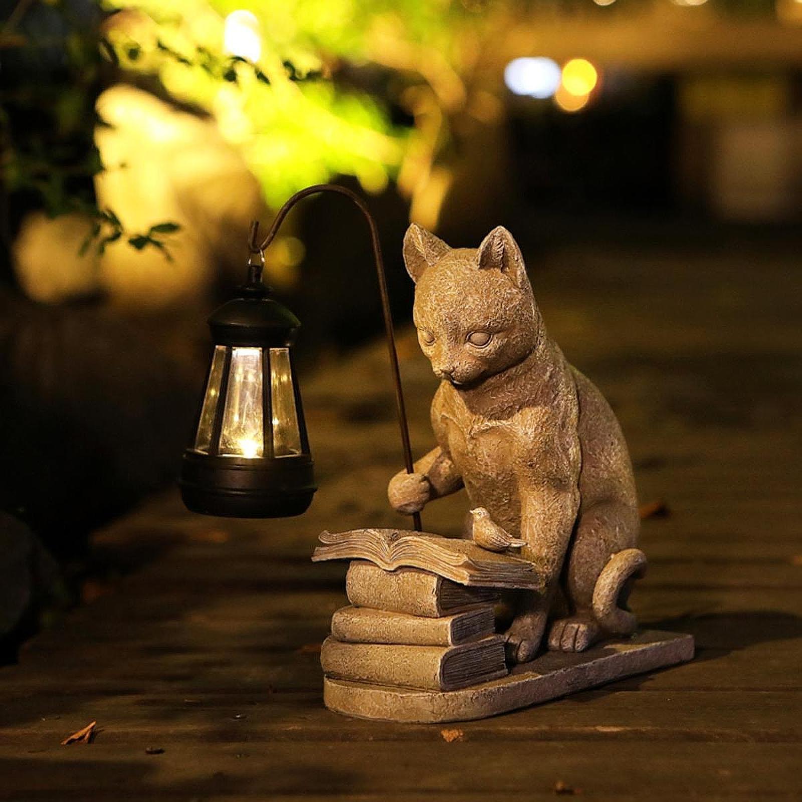 Outdoor Lighting Pathway - 고양이 태양광 정원 미니 조각상 태양광