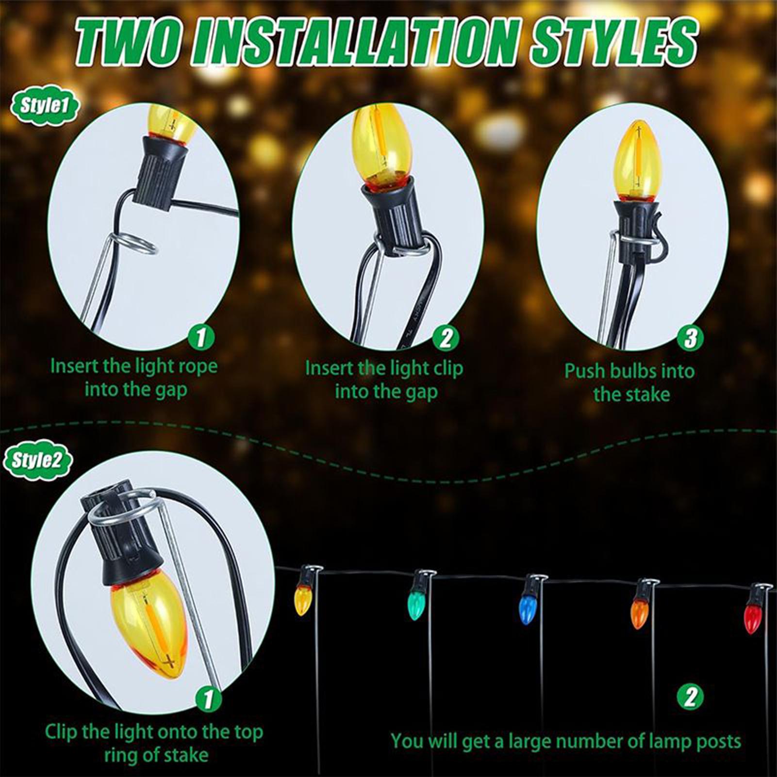 Outdoor Lighting Pathway - 크리스마스 조명 말뚝 12인치 잔디밭 야외