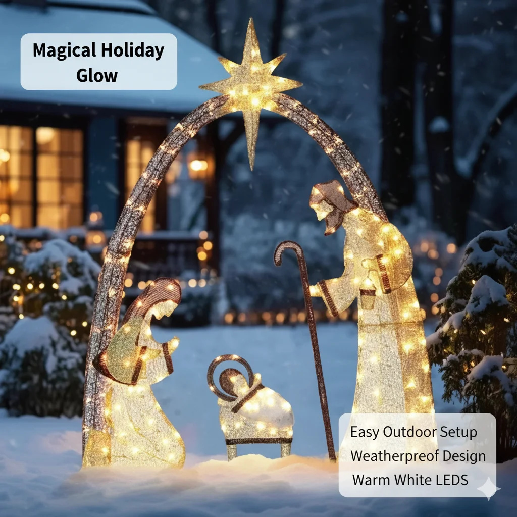 5.5피트 크리스마스 예수 탄생 장면 야외 장식 (LE - Outdoor Lighting Effects 리뷰 및 가격
