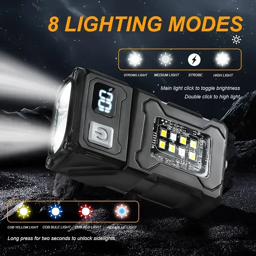 미니 USB 충전식 LED 손전등 테일 마그넷 COB  - Outdoor Lighting Black 리뷰 및 가격