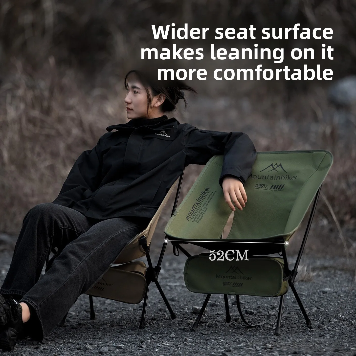MOUNTAINHIKER 초경량 휴대용 접이식 문체어  - Outdoor Lighting Black 리뷰 및 가격