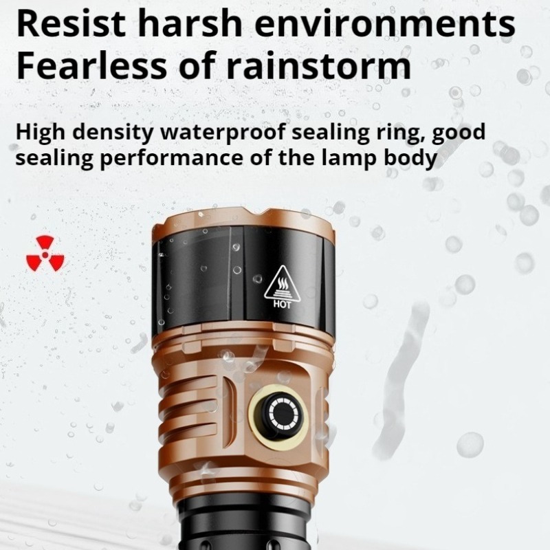 강력한 조명 고출력 LED 손전등 타입-C 충전 방수  - Outdoor Lighting Waterproof 리뷰 및 가격